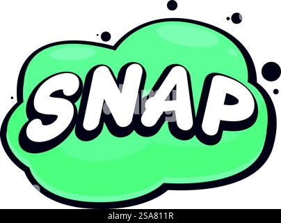 Die Sprechblase in Zeichentrickfilmen platzt mit einem lauten Snap-Sound-Effekt und eignet sich perfekt für die Übertragung einer plötzlichen Handlung oder eines Ereignisses. Comic-Sprechblase zum Ausdruck eines Snap-Sound-Effekts Stock Vektor