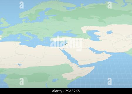 Libanon auf einer detaillierten Karte hervorgehoben, geografische Lage des Libanon. Vektorzuordnung. Stock Vektor