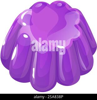 Süßer und aromatischer Aufstrich oder Dessert aus Fruchtsaft, Zucker und Pektin oder Gelatine. Beilage zu verschiedenen Gerichten, Füllung für Gebäck und Kuchen. Süß und zäh. Vektor in abgewickelter Form. Kauzucker, Gummigelee, Süßigkeiten, süße Marmelade Stock Vektor