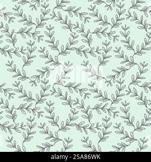 Nahtloses Blattmuster im Vektor, perfekt für Hintergrund- und Textildesign. Nahtlose Blattverzweigungen nahtloses Muster Stock Vektor