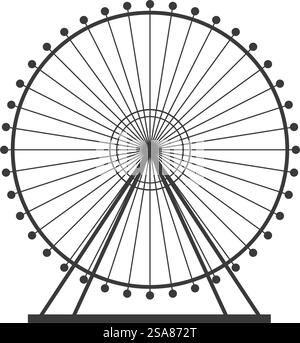 Silhouette eines Vergnügungsparks mit Riesenrad und Achterbahn, Vektor-Illustration perfekt für Unterhaltungsprojekte. Detaillierte Silhouette Des Vergnügungsparks Stock Vektor