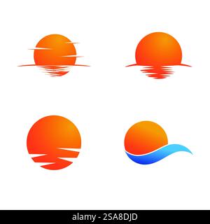 Sun Vektor illustration symbol Logo Template Design Stock Vektor
