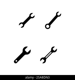 Schraubenschlüssel Logo Vektor flache Symbol Design Stock Vektor