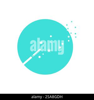 Zauberstab Magic Stick Symbol Vektor Vorlage Symbol Stock Vektor