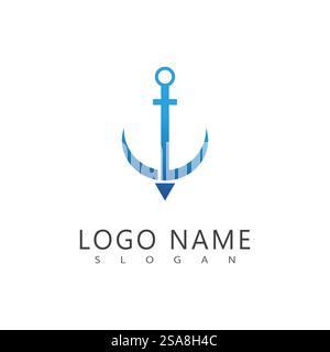 Ankerlogo Illustration Vorlage Vektor Design Stock Vektor