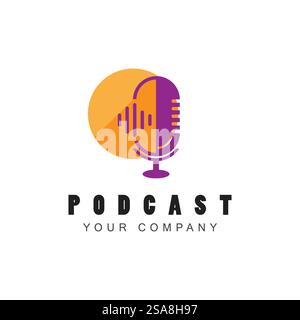Podcast-Logo-Vektorsymbol Stock Vektor