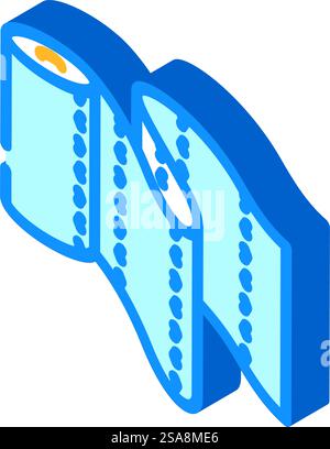Papierhandtuch Abrollen isometrischer Symbolvektor. Schild zum Abrollen von Papiertüchern. Isolierte Symboldarstellung. Papierhandtuch Abrollen isometrischer Symbolvektor Illustration Stock Vektor