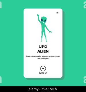 galaxy UFO Alien Vektor. Schiff fliegen, Himmel Fantasy, Raumschiff Technologie Galaxie UFO Alien Web Flat Cartoon Illustration. galaxy UFO Alien Vektor Stock Vektor