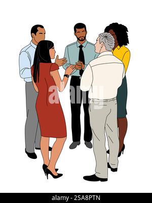Gruppe von Geschäftsleuten im Kreis stehend Stock Vektor