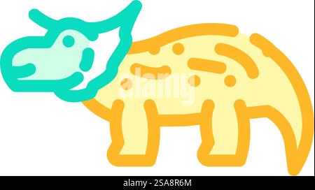triceratops Dinosaurier Tier Farbe Icon Vektor. triceratops-Dinosaurier-Tierzeichen. Isolierte Symboldarstellung. triceratops Dinosaurier Tier Farbe Icon Vektor Illustration Stock Vektor