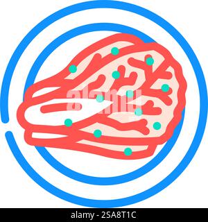 Kimchi Kohl koreanische Küche Farbe Icon Vektor. Kimchi Kohl koreanische Küche Schild. Isolierte Symboldarstellung. Kimchi Kohl koreanische Küche Farbe Icon Vektor Illustration Stock Vektor