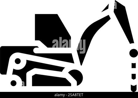 Baubohrmaschine Fahrzeug Glyphe Symbol Vektor. Schild für das Fahrzeug der Baubohrmaschine. Isolierte Symboldarstellung. Konstruktionsbohrmaschine Fahrzeug Glyphe Symbol Vektor Illustration Stock Vektor