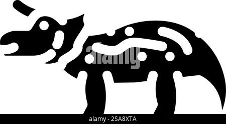 triceratops Dinosaurier Tier Glyphe Icon Vektor. triceratops-Dinosaurier-Tierzeichen. Isolierte Symboldarstellung. triceratops Dinosaurier Tier Glyphe Icon Vektor Illustration Stock Vektor