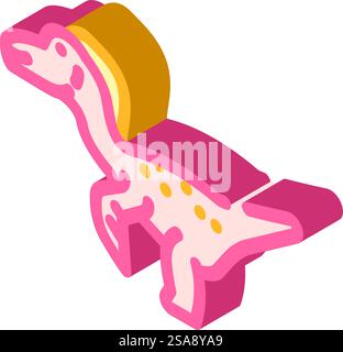 deinonychus Dinosaurier Tier isometrische Ikonenvektor. deinonychus-Dinosaurier-Tierzeichen. Isolierte Symboldarstellung. deinonychus Dinosaurier Tier isometrische Icon Vektor Illustration Stock Vektor