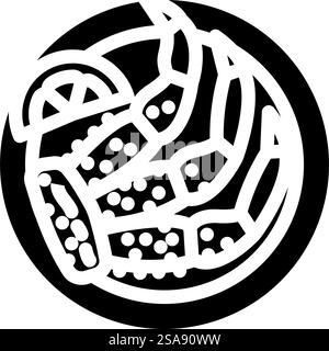 Krabbenbeine Meeresküche Glyphe Icon Vektor. Krabbenbeine Meeresküche Schild. Isolierte Symboldarstellung. Krabbenbeine Meeresküche Glyphe Icon Vektor Illustration Stock Vektor