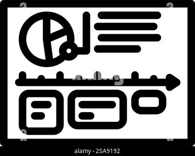 Symbolvektor für Zeile für Audit Time Management. Audit Time Management-Zeichen. Schwarze Abbildung des isolierten Kontursymbols. Vektorgrafik der Zeile für die Verwaltung der Prüfungszeit Stock Vektor