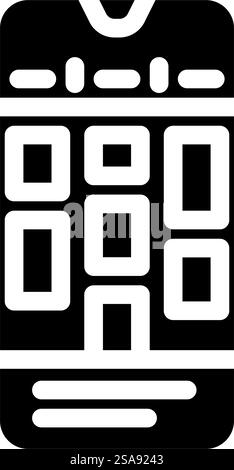 Symbolvektor für Zeitblockierung der App-Verwaltung. Zeiterfassungszeichen für App-Verwaltung. Isolierte Symboldarstellung. Illustration des Symbols für die Verwaltung der Zeitsperre für die Glyphe der App Stock Vektor