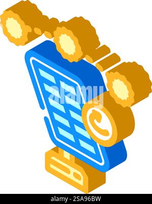 Tracking-System Sonnenkollektor isometrischer Symbolvektor. Schild für den Sonnenkollektor des Trackingsystems. Isolierte Symboldarstellung. Tracking-System Sonnenkollektor isometrische Symbol Vektor-Illustration Stock Vektor