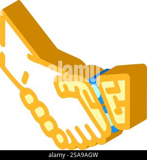 Handshake-Roboter-Handbewegung isometrischer Symbolvektor. Handschütteln des Roboters mit Gestensteuerung. Isolierte Symboldarstellung. Handschütteln Roboter Handgeste isometrische Symbol Vektor-Illustration Stock Vektor