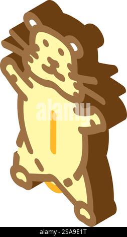 Hamster stehend Haustier isometrischer Icon Vektor. Schild mit stehendem Haustier des Hamsters. Isolierte Symboldarstellung. Hamster stehend Haustier isometrische Icon Vektor Illustration Stock Vektor
