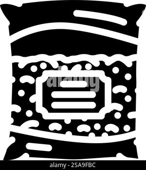 Hamster Bettwäsche Haustier Glyph Icon Vektor. Haustier-Schild mit Hamster-Bettwäsche. Isolierte Symboldarstellung. Hamster Bettwäsche Haustier Glyphe Icon Vektor Illustration Stock Vektor