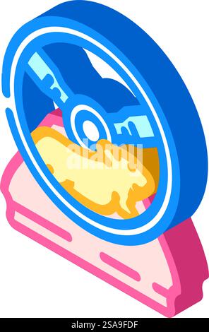 Hamster in Rad PET isometrischer Icon Vektor. Hamster im Rad-Haustier-Schild. Isolierte Symboldarstellung. Hamster im Rad Haustier isometrische Icon Vektor Illustration Stock Vektor