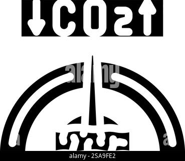 Kohlenstoffneutrale Holzpellets Glyphe Icon Vektor. CO2-neutrales Holzpellets-Schild. Isolierte Symboldarstellung. CO2-neutrale Holz Pellets Glyphe Symbol Vektor Illustration Stock Vektor