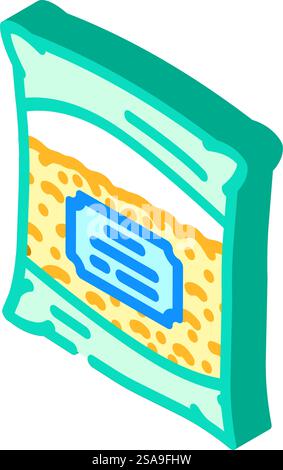 Hamster Bettwäsche Haustier isometrische Icon Vektor. Haustier-Schild mit Hamster-Bettwäsche. Isolierte Symboldarstellung. Hamster Bettwäsche Haustier isometrische Icon Vektor Illustration Stock Vektor