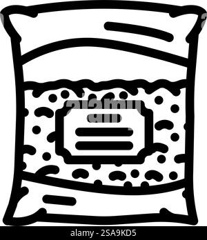 Hamster Bettwäsche Haustier Linie Symbol Vektor. Haustier-Schild mit Hamster-Bettwäsche. Schwarze Abbildung des isolierten Kontursymbols. Hamster Bettwäsche Haustier Linie Symbol Vektor Illustration Stock Vektor