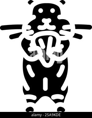 Hamster isst PET Glyph Icon Vektor. Hamster isst Haustier-Schild. Isolierte Symboldarstellung. Hamster, der Haustier-Glyphe-Symbol-Vektor-Illustration isst Stock Vektor