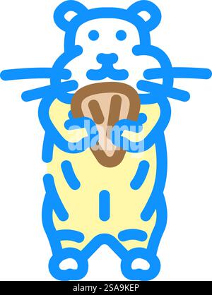 Hamster essen Haustier Farbe Symbol Vektor. Hamster isst Haustier-Schild. Isolierte Symboldarstellung. Hamster essen Haustier Farbe Symbol Vektor Illustration Stock Vektor