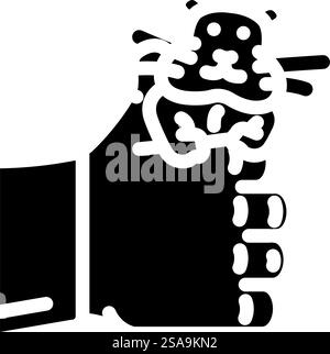 Hamster Hand Haustier Glyphe Symbol Vektor. Hamster Hand Haustier Schild. Isolierte Symboldarstellung. Hamster Hand Haustier Glyphe Symbol Vektor Illustration Stock Vektor