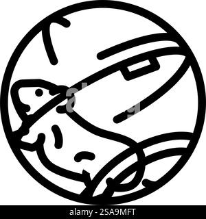 Hamster in Ball Haustier Linie Symbol Vektor. Hamster in Ball Haustier Schild. Schwarze Abbildung des isolierten Kontursymbols. Hamster in Kugel Haustier Linie Symbol Vektor Illustration Stock Vektor