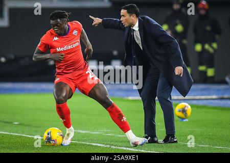 Moise KEAN von Fiorentina und Raffaele PALLADINO von Fiorentina während des italienischen Meisterschaftsspiels Serie A zwischen SS Latium und ACF Fiorentina am 26. Januar 2025 im Stadio Olimpico in Rom, Italien - Foto Matthieu Mirville (Massimo Insabato) / DPPI Stockfoto