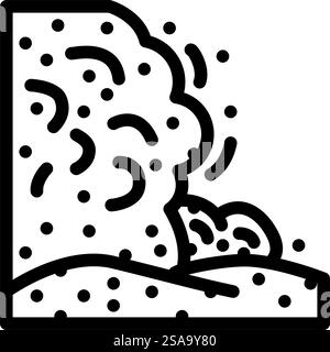 Sandsturm Naturphänomene Linie Symbol Vektor. Sandsturm Naturphänomene Zeichen. Schwarze Abbildung des isolierten Kontursymbols. Sandsturm natürliche Phänomene Linie Symbol Vektor Illustration Stock Vektor