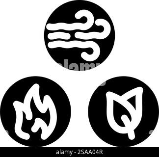 Doshas ayurveda Glyphe Icon Vektor. Doshas ayurveda-Zeichen. Isolierte Symboldarstellung. Doshas ayurveda Glyphe Icon Vektor Illustration Stock Vektor