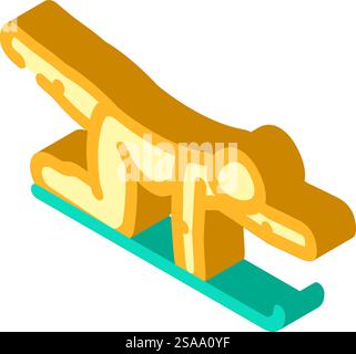 Vogel Hund Pose schwanger Fitness isometrische Icon Vektor. Vogelhund posiert schwangeres Fitness-Zeichen. Isolierte Symboldarstellung. Vogel Hund Pose schwanger Fitness isometrische Icon Vektor Illustration Stock Vektor