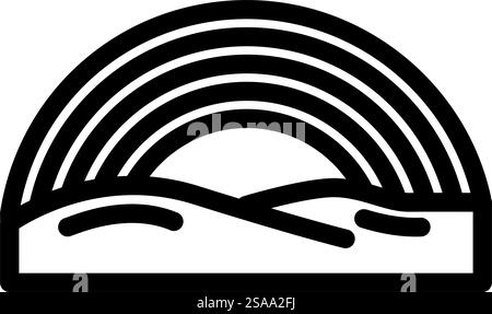 regenbogen Naturphänomene Linie Symbol Vektor. regenbogen-Naturphänomene-Zeichen. Schwarze Abbildung des isolierten Kontursymbols. regenbogen natürliche Phänomene Linie Symbol Vektor Illustration Stock Vektor