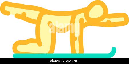 Vogel Hund Pose schwanger Fitness Farbe Symbol Vektor. Vogelhund posiert schwangeres Fitness-Zeichen. Isolierte Symboldarstellung. Vogel Hund Pose schwangere Fitness Farbe Symbol Vektor Illustration Stock Vektor