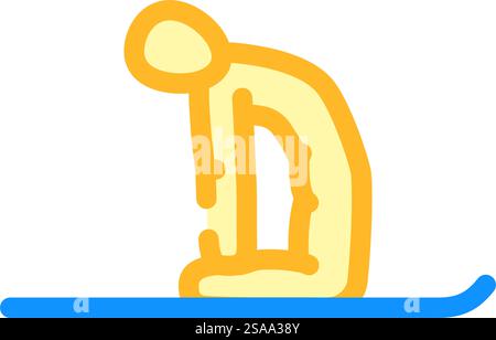 Kamel Pose Ustrasana Yoga Farbe Symbol Vektor. Kamel Pose Ustrasana Yoga Zeichen. Isolierte Symboldarstellung. Kamel Pose Ustrasana Yoga Farbe Symbol Vektor Illustration Stock Vektor