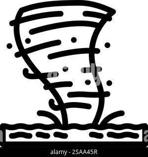 Hurrikan Naturphänomene Linie Symbol Vektor. Hurrikan Naturphänomene Zeichen. Schwarze Abbildung des isolierten Kontursymbols. Hurrikan natürliche Phänomene Linie Symbol Vektor Illustration Stock Vektor