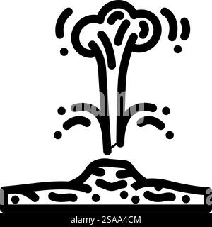 geysir natürliche Phänomene Linie Symbol Vektor. geysir-Naturphänomene-Zeichen. Schwarze Abbildung des isolierten Kontursymbols. geysir natürliche Phänomene Linie Symbol Vektor Illustration Stock Vektor