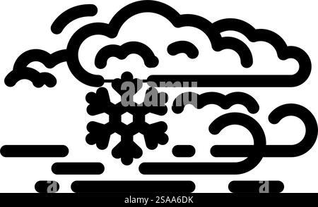 blizzard Naturphänomene Linie Symbol Vektor. blizzard-Naturphänomene-Zeichen. Schwarze Abbildung des isolierten Kontursymbols. blizzard natürliche Phänomene Linie Symbol Vektor Illustration Stock Vektor
