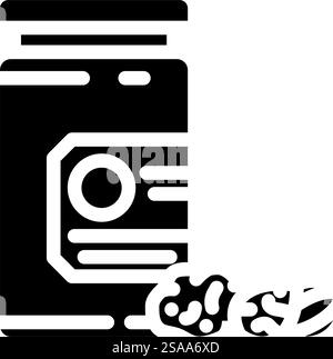 Triphala ayurveda Glyphe Icon Vektor. Triphala ayurveda-Zeichen. Isolierte Symboldarstellung. Triphala ayurveda Glyphe Icon Vektor Illustration Stock Vektor