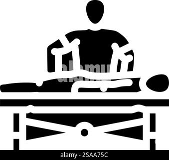 abhyanga ayurveda Glyphe Icon Vektor. abhyanga ayurveda-Zeichen. Isolierte Symboldarstellung. abhyanga ayurveda Glyphe Icon Vektor Illustration Stock Vektor