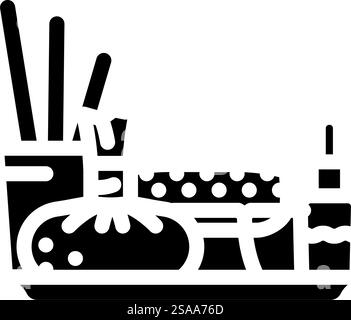 Öltherapie ayurveda Glyphe Icon Vektor. Öltherapie ayurveda-Zeichen. Isolierte Symboldarstellung. Öltherapie ayurveda Glyphe Icon Vektor Illustration Stock Vektor