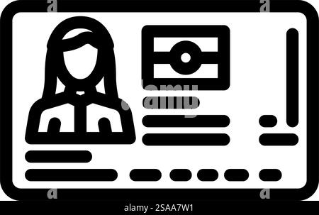 id-Karte biometrische Linie Symbolvektor. Biometrisches Zeichen für id-Karte. Schwarze Abbildung des isolierten Kontursymbols. Abbildung des Symbols der biometrischen id-Karte Stock Vektor