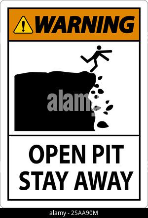 Warnschild Offene Grube, Bleiben Sie Fern Stock Vektor