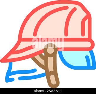 Feuerwehrhelm Wildbrand Katastrophe Farbe Symbol Vektor. Feuerwehrhelm Waldfeuer-Katastrophenschild. Isolierte Symboldarstellung. Feuerwehrhelm Wildbrand Katastrophe Farbe Symbol Vektor Illustration Stock Vektor