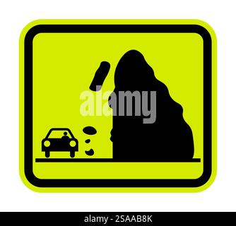 Warnschild fallende Felsen, Schnee oder Eis vor Ihnen. Stock Vektor